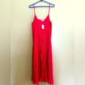Michael Kors Pleated Satin Midi Dress
